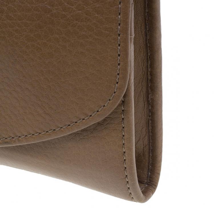 Pre Owned Chloe Nut Leather Lily Continental Wallet