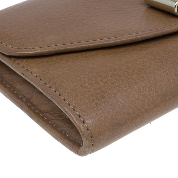 Pre Owned Chloe Nut Leather Lily Continental Wallet