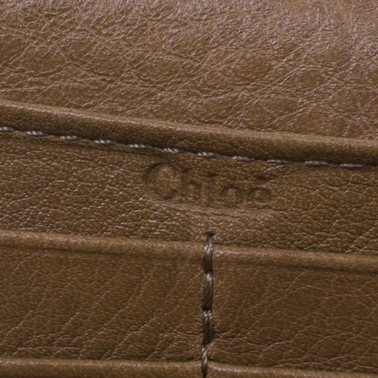 Pre Owned Chloe Nut Leather Lily Continental Wallet