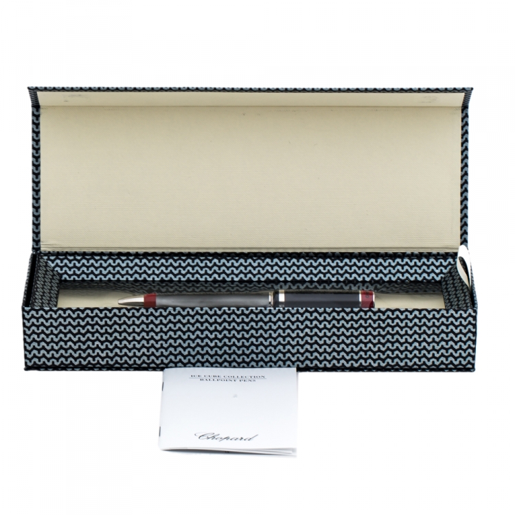 Pre Owned Chopard Racer Grey Pearlised Resin Palladium Plated 95013-0379 Ballpoint Pen