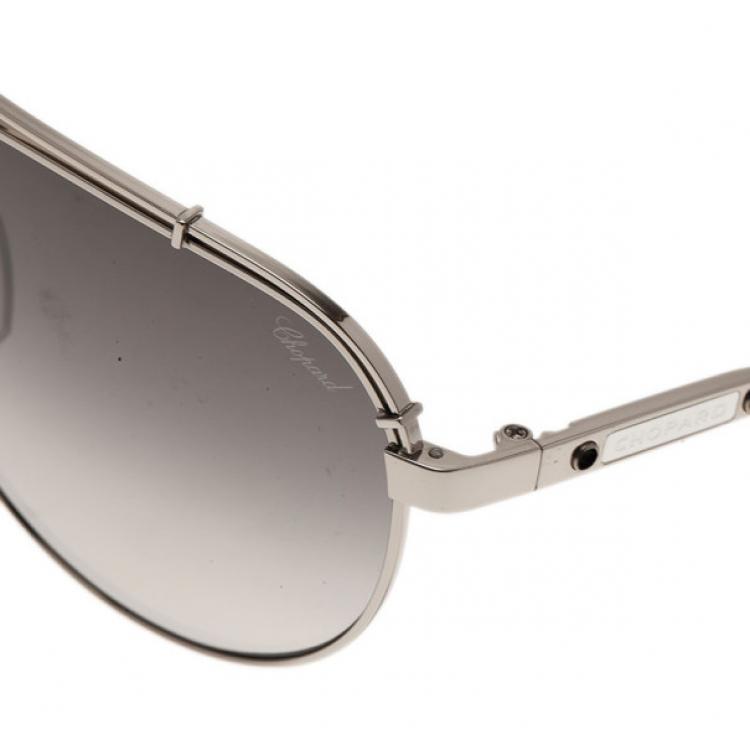 Pre Owned Chopard Silver and White SCHA12M Aviators
