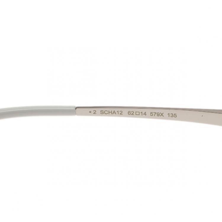 Pre Owned Chopard Silver and White SCHA12M Aviators