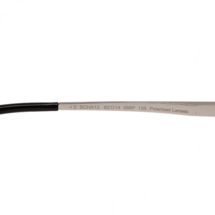 Pre Owned Chopard Grey and Black SCHA12M Polarized Aviators