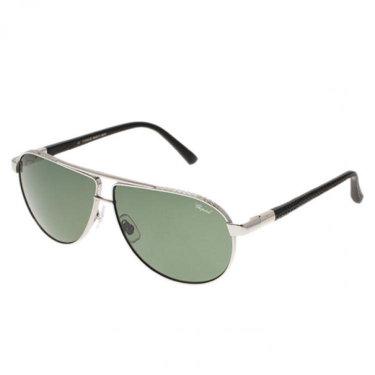 Pre Owned Chopard Grey SCHA03 Polarized Aviators