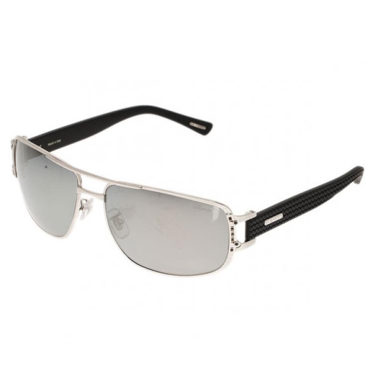 Pre Owned Chopard Silver and Black SCH905 Polarized Sunglasses