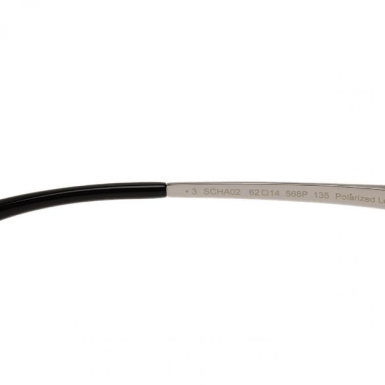 Pre Owned Chopard Grey and Black SCHA02M Polarized Aviators