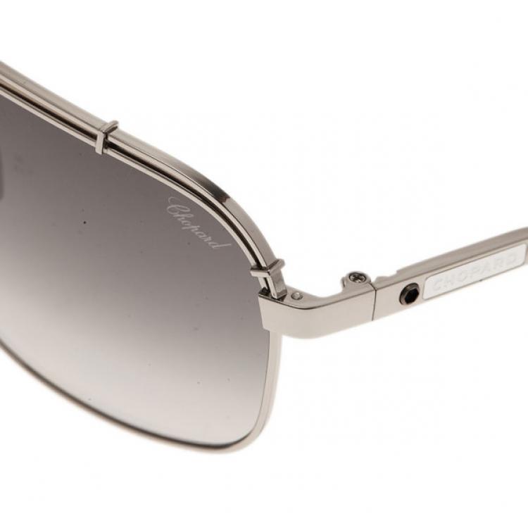 Pre Owned Chopard Silver and White SCHA02M Aviators