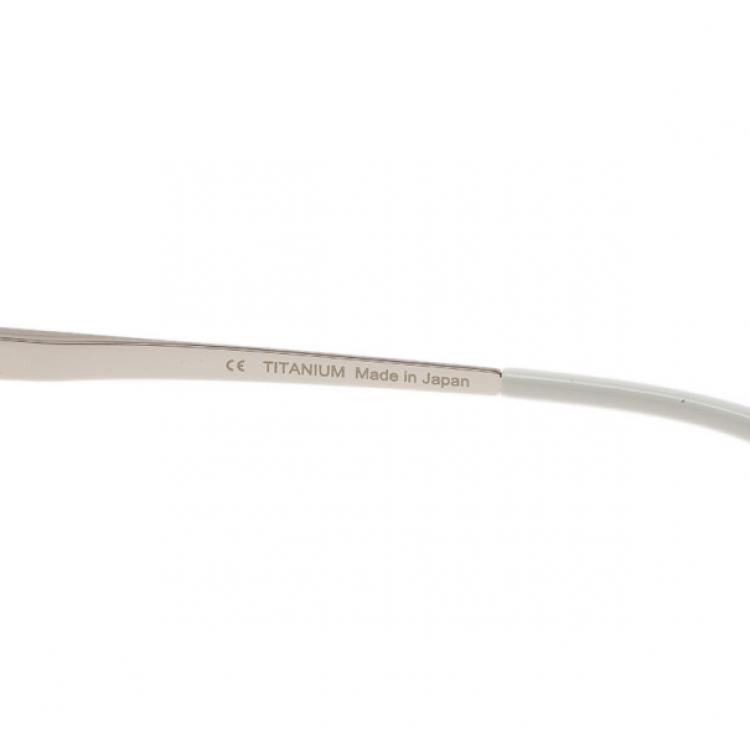 Pre Owned Chopard Silver and White SCHA02M Aviators