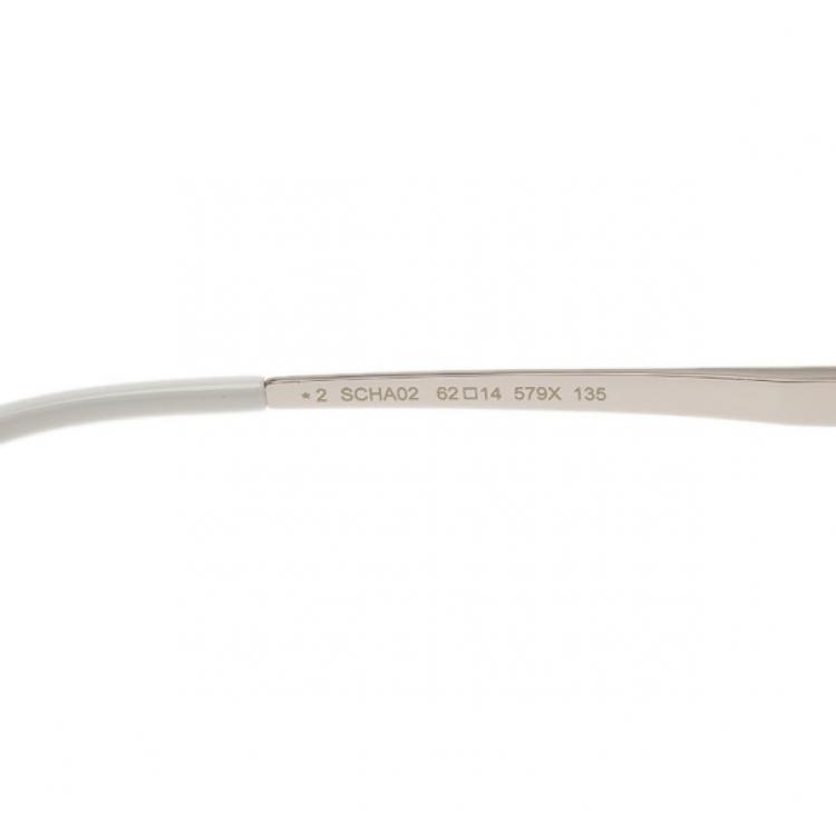 Pre Owned Chopard Silver and White SCHA02M Aviators