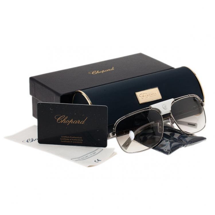 Pre Owned Chopard Silver and White SCHA02M Aviators