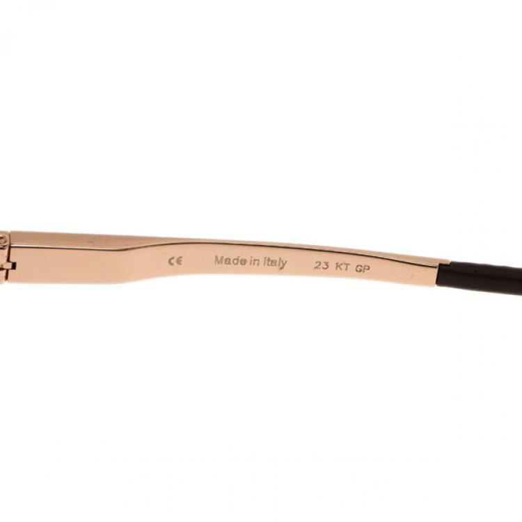 Pre Owned Chopard Gold and Brown SCH974 Aviators