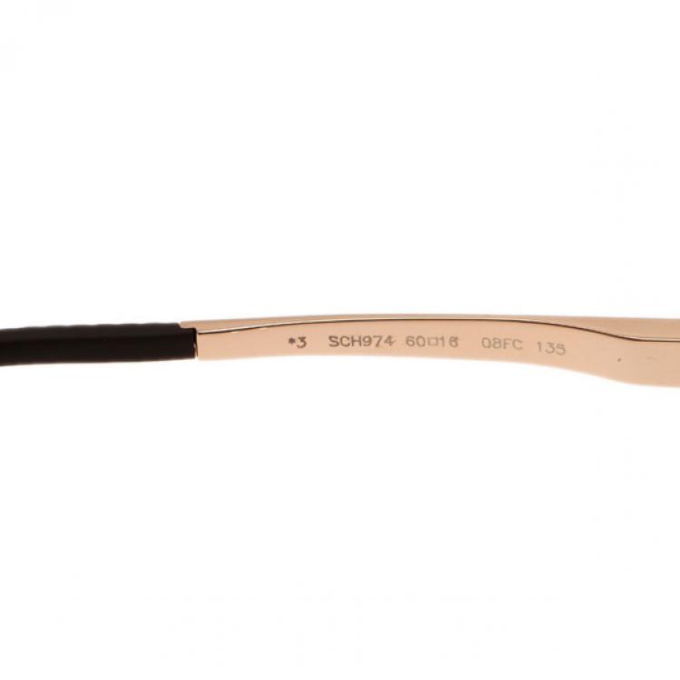 Pre Owned Chopard Gold and Brown SCH974 Aviators