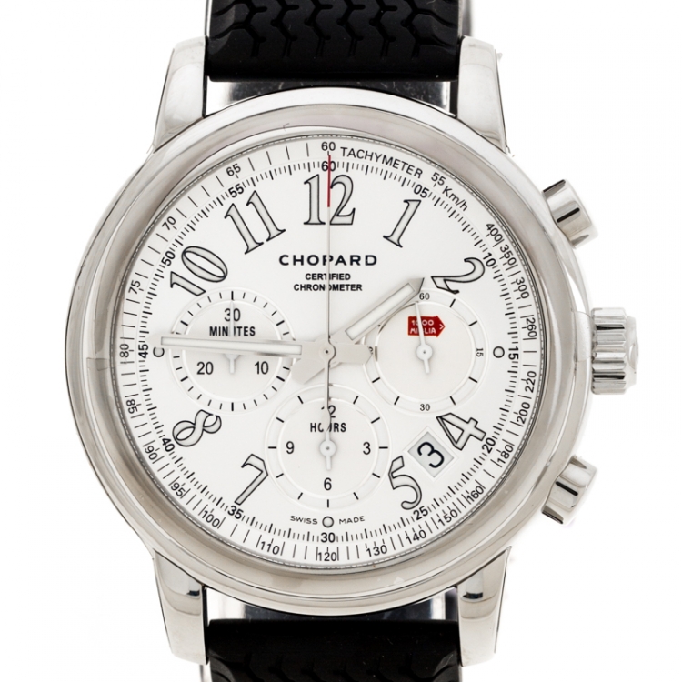 Pre Owned Chopard Silver Stainless Steel Mille Miglia 8511 Men's Wristwatch 42 mm