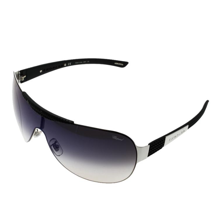 Pre Owned Chopard Black SCH704 Shield Sunglasses