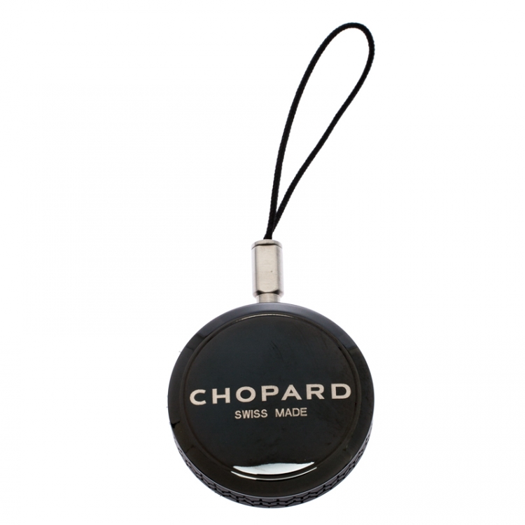 Pre Owned Chopard Black Classic Racing 95016-0030 Black Cord Round Keychain