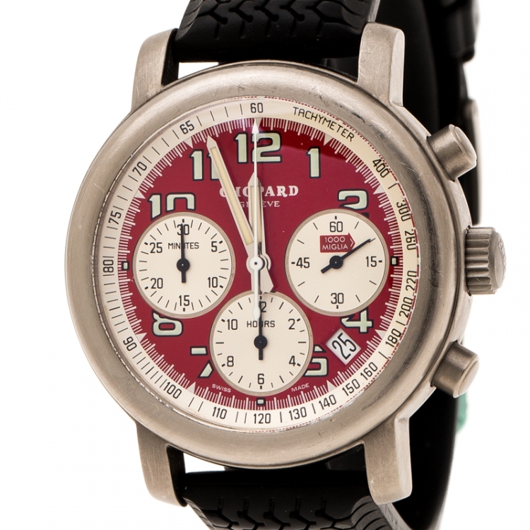 Pre Owned Chopard Red Titanium Mille Miglia Rosso Limited Edition Men's Wristwatch 40 mm
