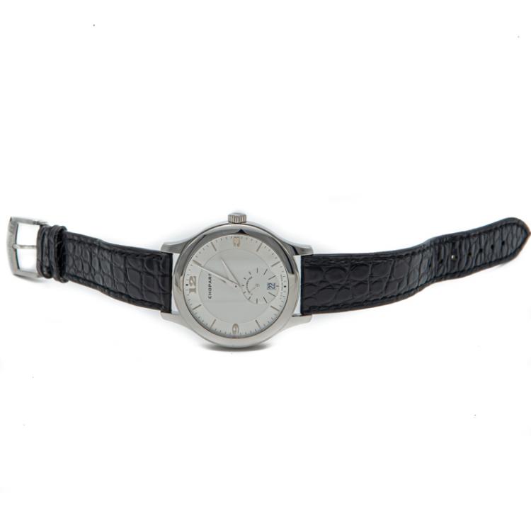 Pre Owned Chopard Silver Luc In House Movement Steel Chronometer Automatic Men'S Watch 42MM