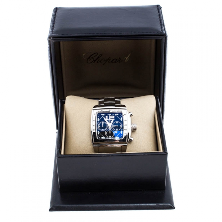 Pre Owned Chopard Black Stainless Steel Two O Ten 158462-3001 Men's Wristwatch 39 mm