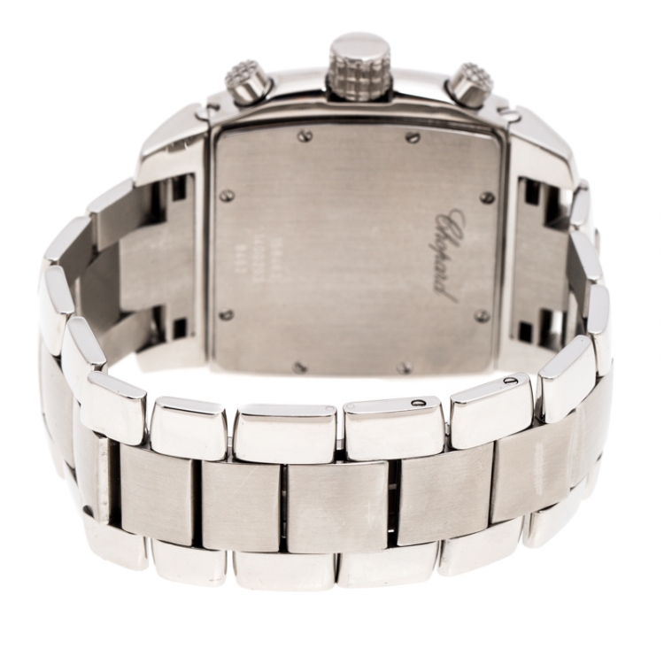 Pre Owned Chopard Black Stainless Steel Two O Ten 158462-3001 Men's Wristwatch 39 mm
