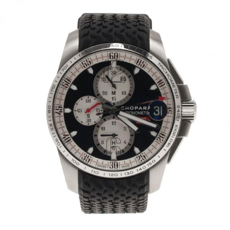 Pre Owned Chopard Black Stainless Steel 0463/2011 Mille Miglia Men's Wristwatch 45MM