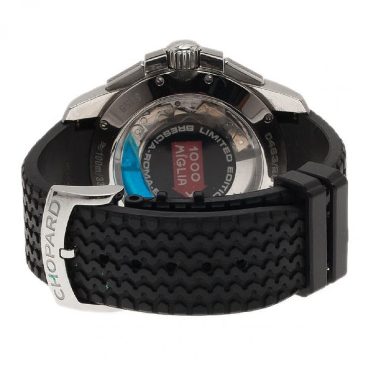Pre Owned Chopard Black Stainless Steel 0463/2011 Mille Miglia Men's Wristwatch 45MM