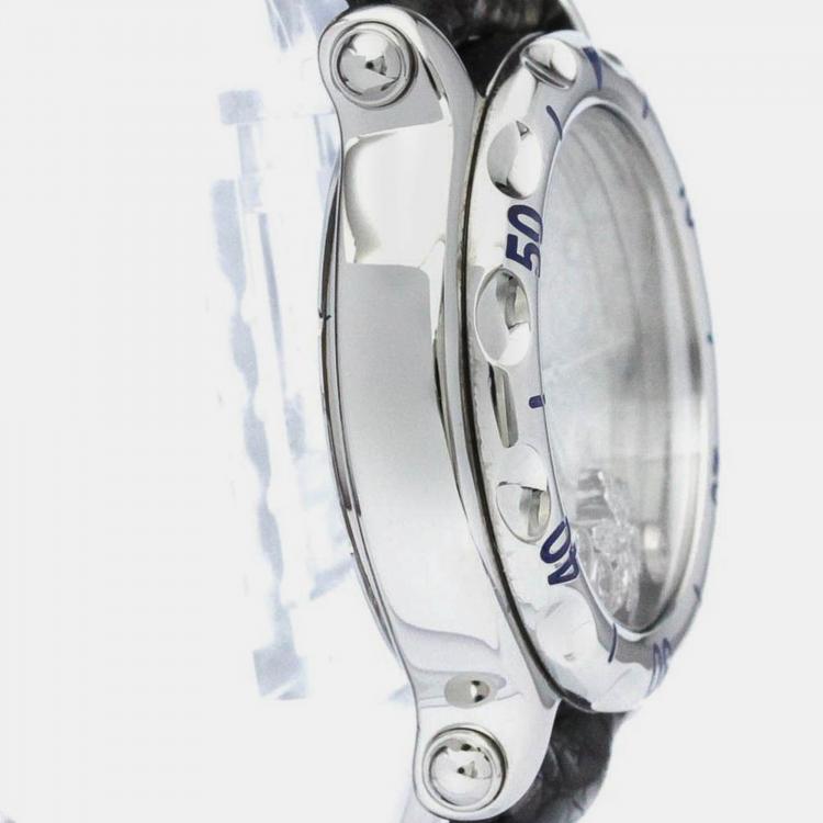 Pre Owned Chopard White Stainless Steel Happy Sport 28/8948 Quartz Wristwatch 38 mm