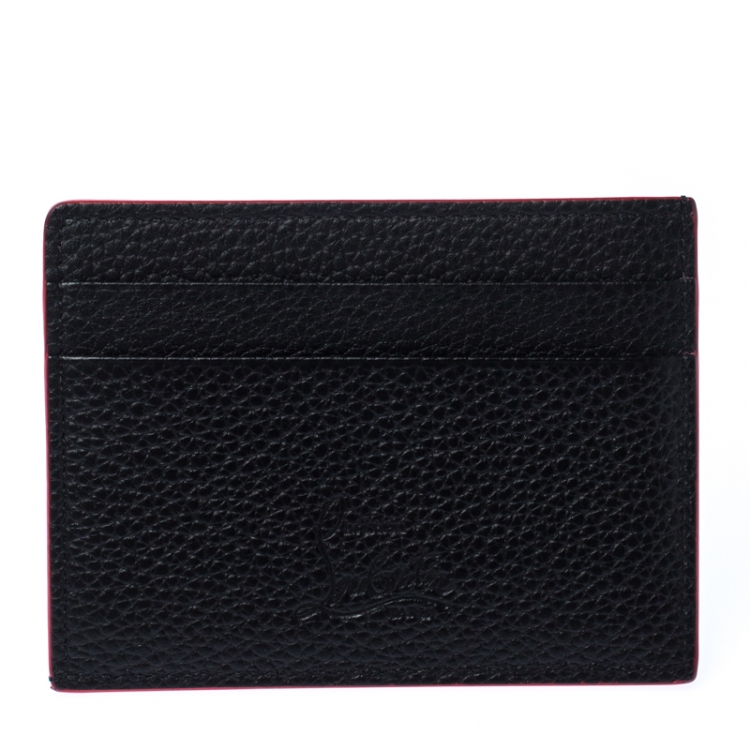 Pre Owned Christian Louboutin Black Leather Kios Card Holder