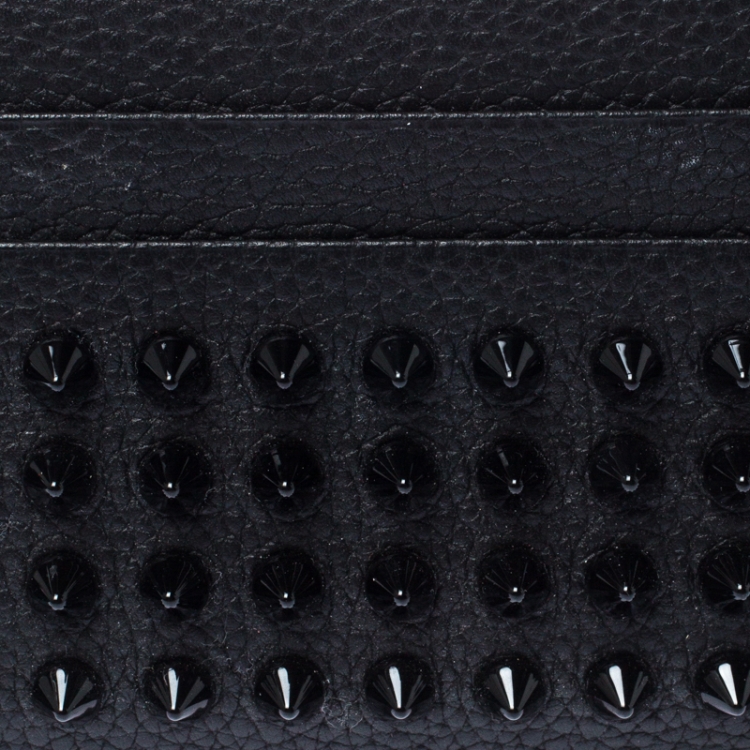 Pre Owned Christian Louboutin Black Leather Kios Card Holder