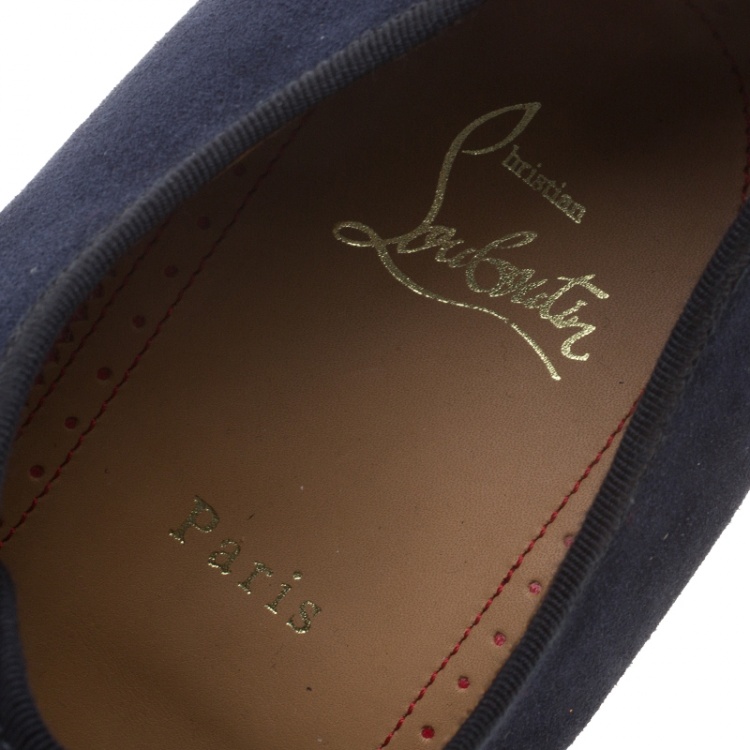 مملوكة مسبقًا Christian Louboutin Two Tone Suede and Felt Alpha Male Slip On Oxford Loafers Size 43.5