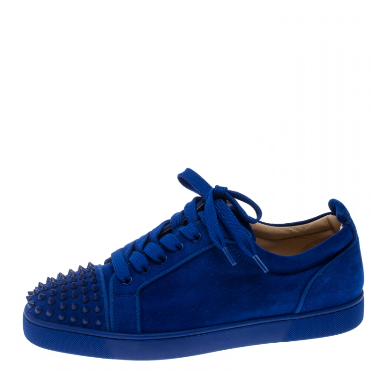 Christian Cobalt Suede Junior Spikes Sneakers Size 43 Christian Louboutin | TLC