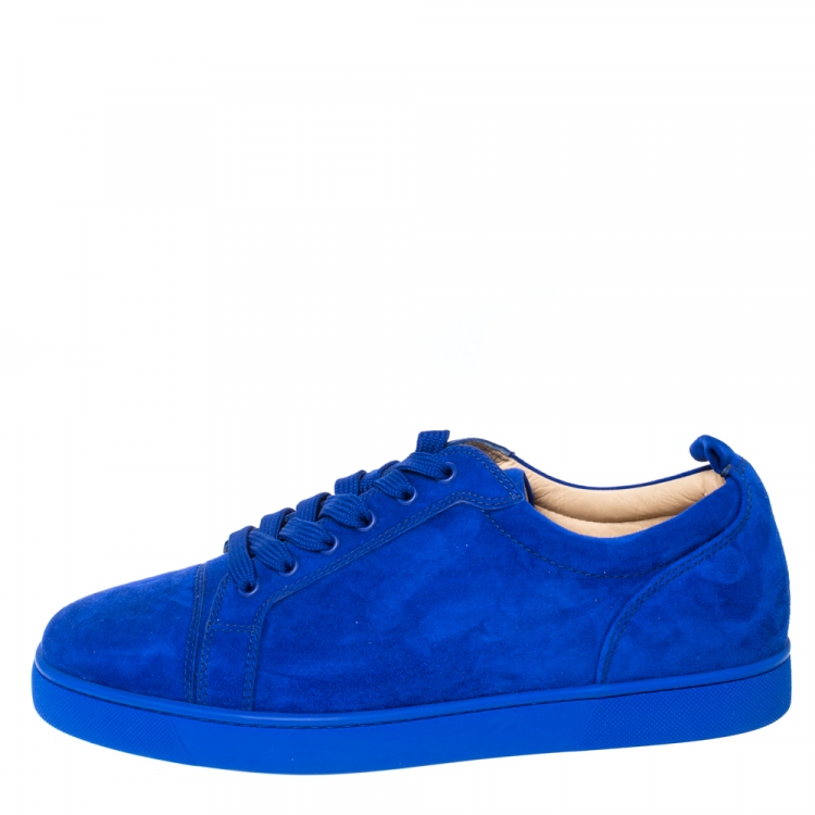 Christian Louboutin Cobalt Blue Suede Louis Junior Sneakers Size Christian Louboutin | TLC