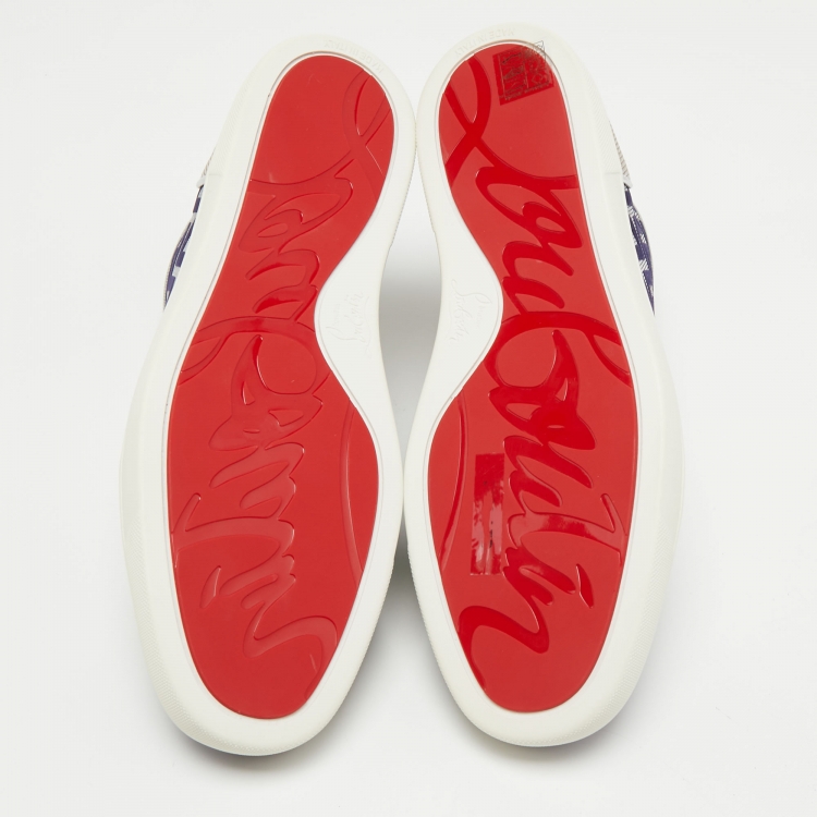 مملوكة مسبقًا Christian Louboutin Multicolor Suede Louis Orlato High Top Sneakers Size 44 