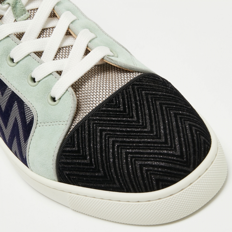 مملوكة مسبقًا Christian Louboutin Multicolor Suede Louis Orlato High Top Sneakers Size 44 