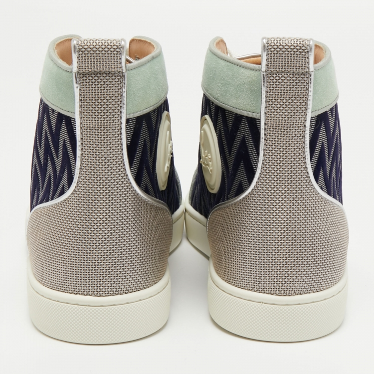 مملوكة مسبقًا Christian Louboutin Multicolor Suede Louis Orlato High Top Sneakers Size 44 