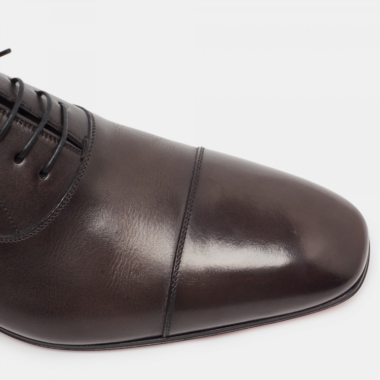 Pre Owned Christian Louboutin Black Leather Greggo Oxfords Size 44