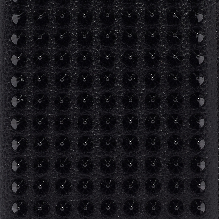 Pre Owned Christian Louboutin Black Leather Empire Spikes Passport Holder