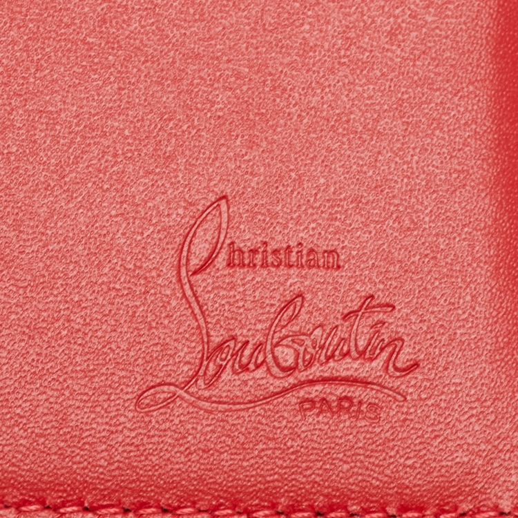 Pre Owned Christian Louboutin Black/Red Leather and Rubber Coolcard Sneakers Wallet
