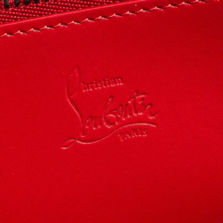 Pre Owned Christian Louboutin Blue Leather Panettone Zip Around Wallet