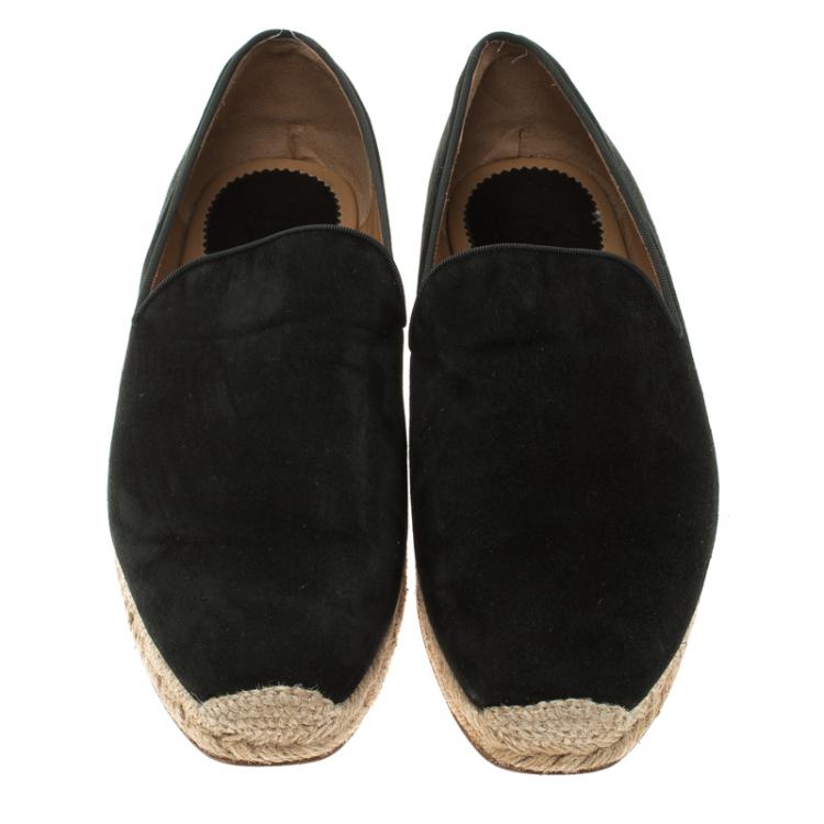 Pre Owned Christian Louboutin Black Suede Alentoro Espadrille Size 42