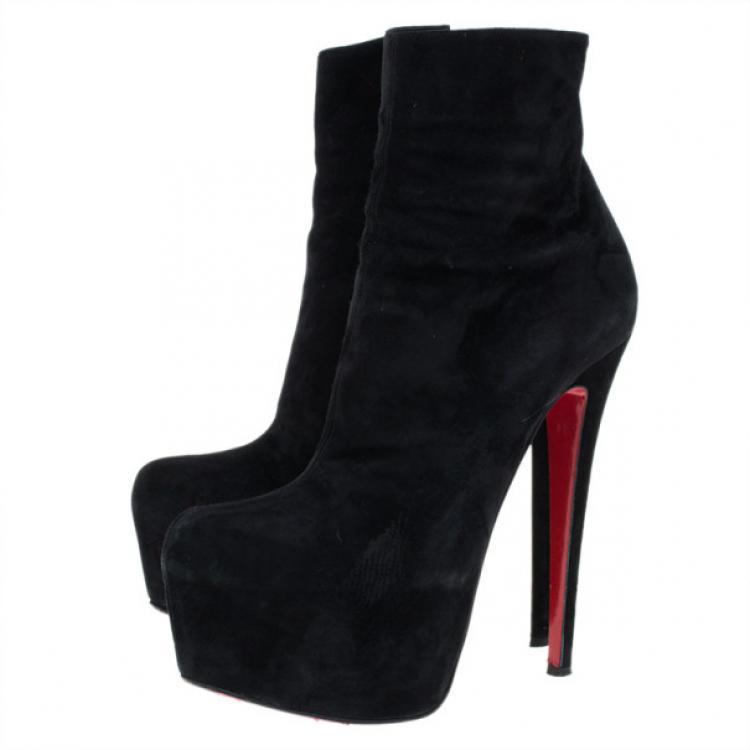 christian louboutin black boot heels