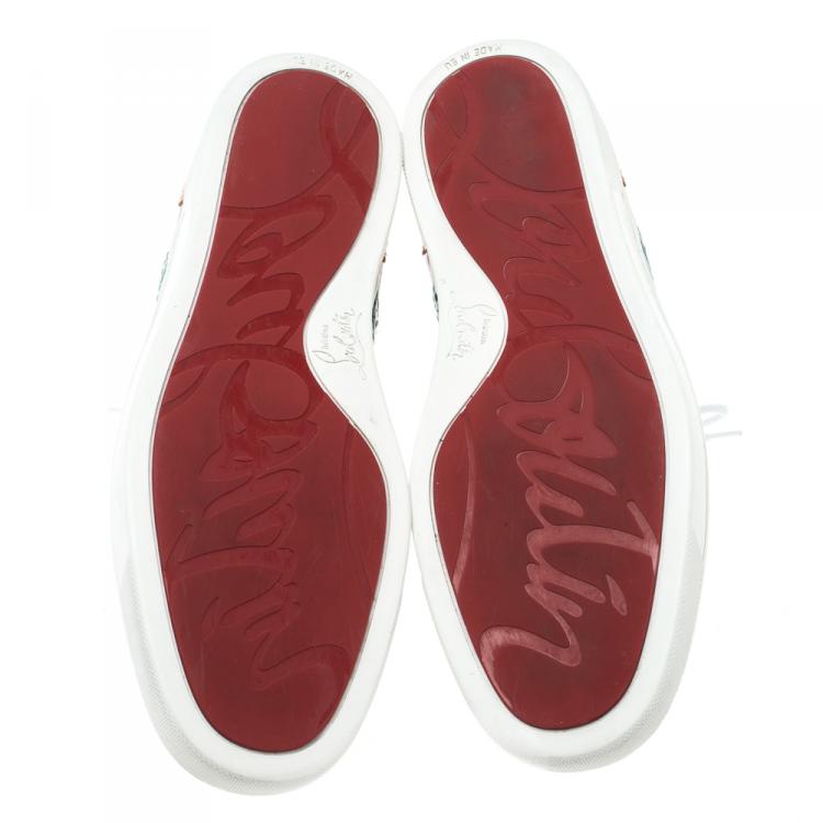 Pre Owned Christian Louboutin Multicolor Brogue Leather Golfito Wingtip Sneakers Size 41