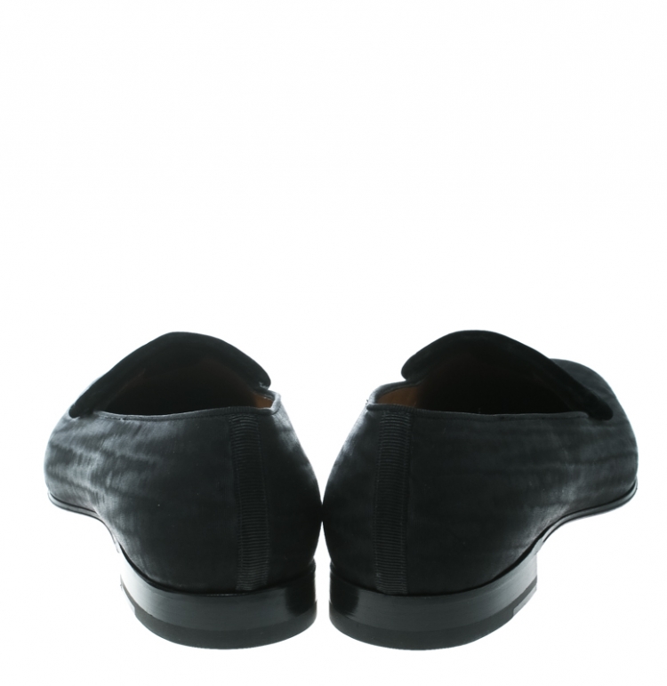 Pre Owned Christian Louboutin Black Fabric Vittorio Venetian Loafers Size 43