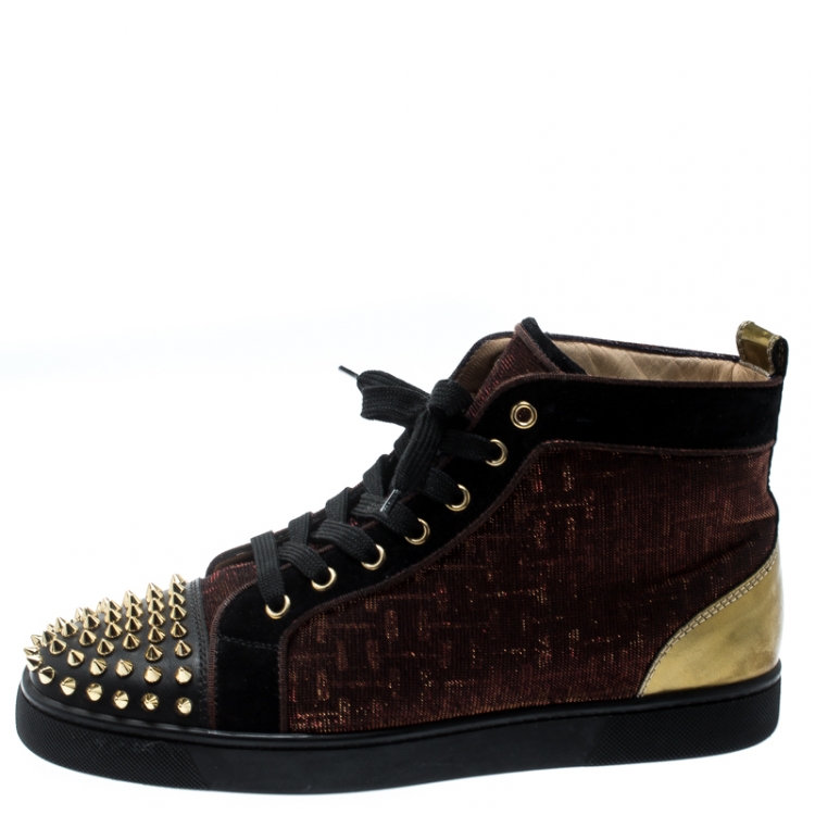 black shoes with gold spikes
