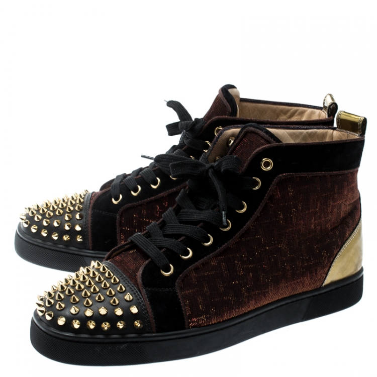 black and gold louboutin sneakers