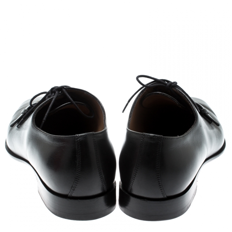 Pre Owned Christian Louboutin Black Leather Capri Oxfords Size 41