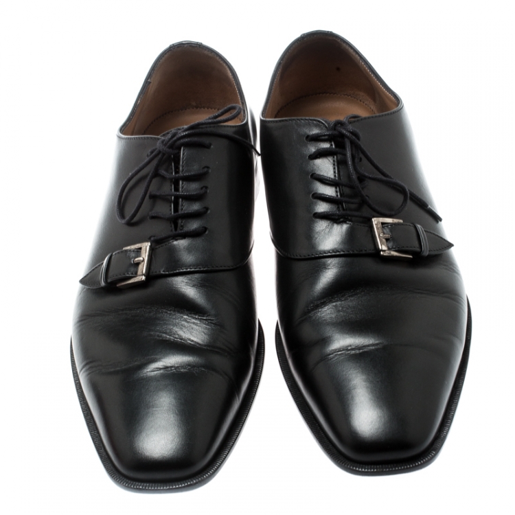Pre Owned Christian Louboutin Black Leather Capri Oxfords Size 41