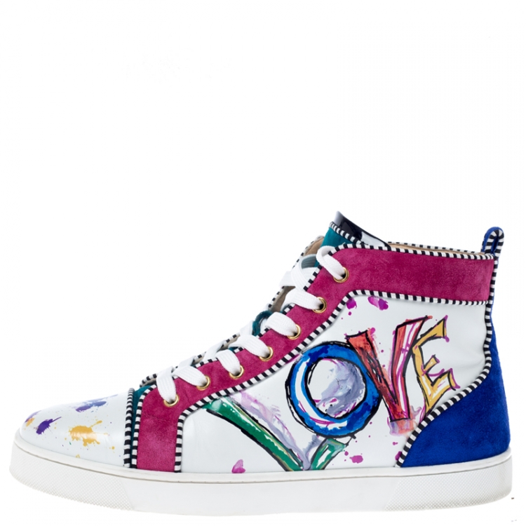 Christian Louboutin Multicolor and Suede Love High Sneakers Size 42 Christian Louboutin | TLC