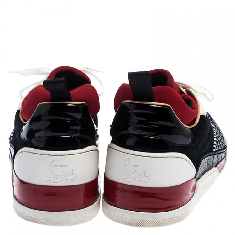 Pre Owned Christian Louboutin Multicolor Leather and Fabric Aurelien Sneakers Size 42.5