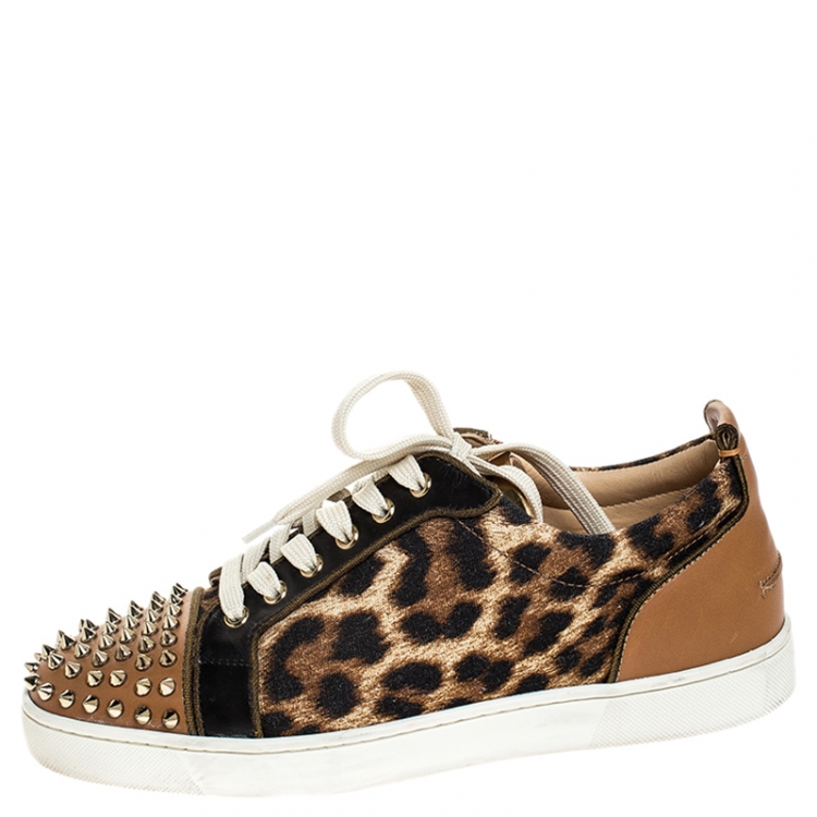 Christian Louboutin  Louis Junior Spikes Cap-Toe Leather Sneakers