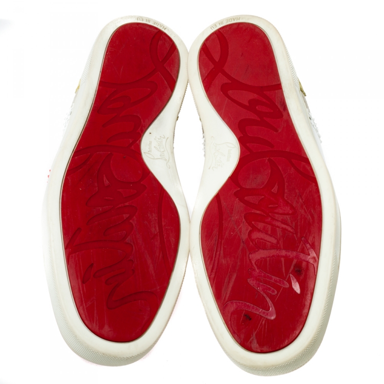 Pre Owned Christian Louboutin Multicolor Brogue Leather Golfito Wingtip Sneakers Size 41